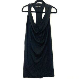 Hannes Roether Merino Wool Sheath Dress Womens Small S Black Draped Sleeveless